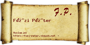 Füzi Péter névjegykártya